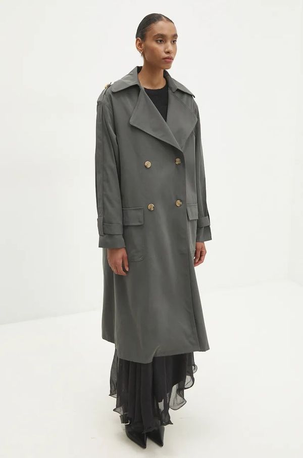 Answear Lab Pamučni baloner Answear Lab boja: siva, za prijelazno razdoblje, oversize