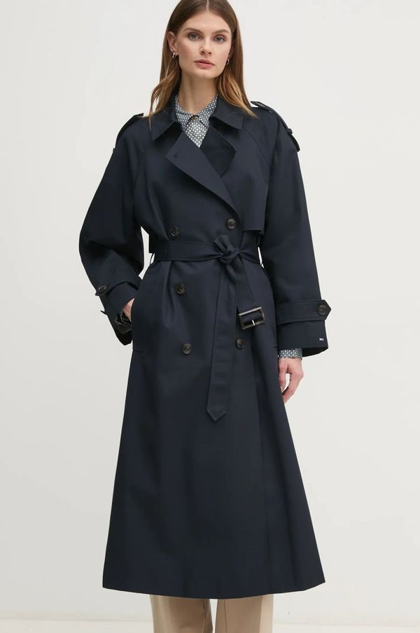 Tommy Hilfiger Pamučni baloner Tommy Hilfiger boja: tamno plava, za prijelazno razdoblje, oversize, WW0WW45918