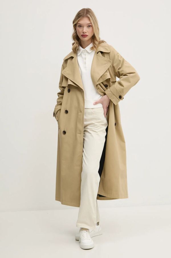 Tommy Jeans Pamučni baloner Tommy Jeans boja: bež, za prijelazno razdoblje, DW0DW20280