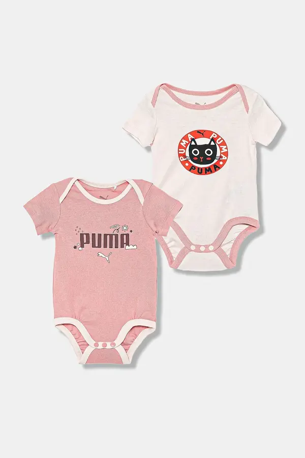 Puma Pamučni bodi za bebe Puma MINICATS Newborn 2-Pack Graphic Bodysuit Set INF 2-pack