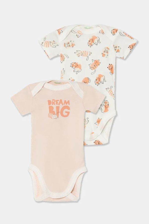 United Colors of Benetton Pamučni bodi za bebe United Colors of Benetton 2-pack 3GI70B00S