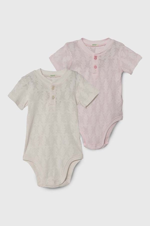 United Colors of Benetton Pamučni bodi za bebe United Colors of Benetton 2-pack