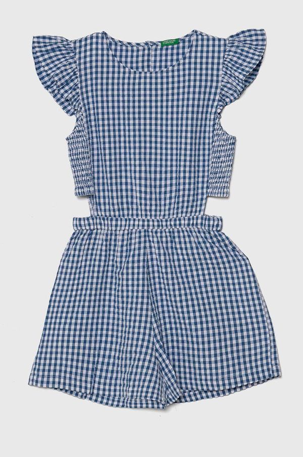 United Colors of Benetton Pamučni dječji kombinezon United Colors of Benetton boja: tamno plava, pamučni