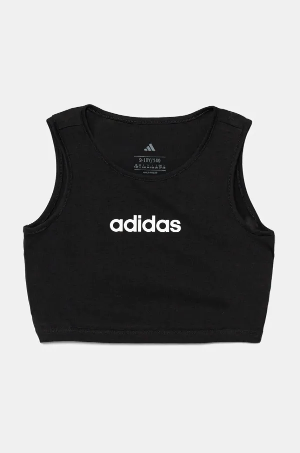 adidas Pamučni dječji top adidas boja: crna, JC9732