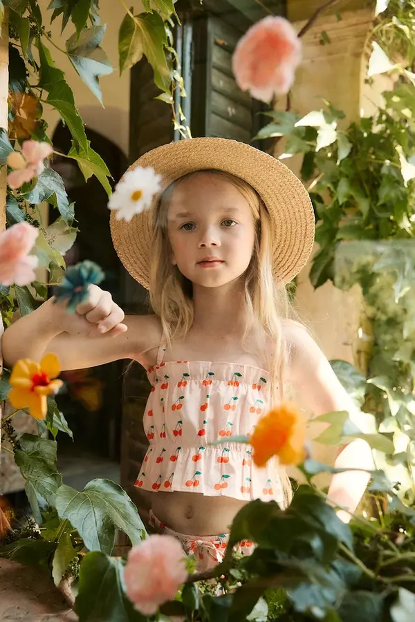 Tinycottons Pamučni dječji top Tinycottons CHERRIES TOP