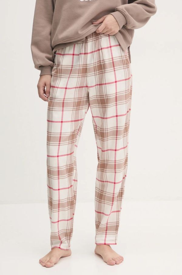 United Colors of Benetton Pamučni donji dio pidžame United Colors of Benetton boja: bež, pamučna, 43UL3F00I