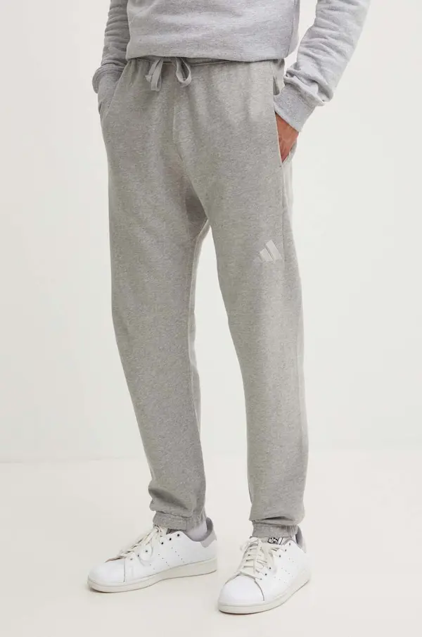 adidas Pamučni donji dio trenirke adidas All SZN boja: siva, melanž, IY6558