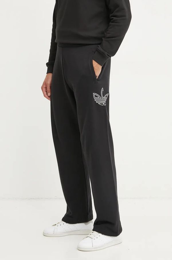 adidas Originals Pamučni donji dio trenirke adidas Originals boja: crna, bez uzorka, JJ1510