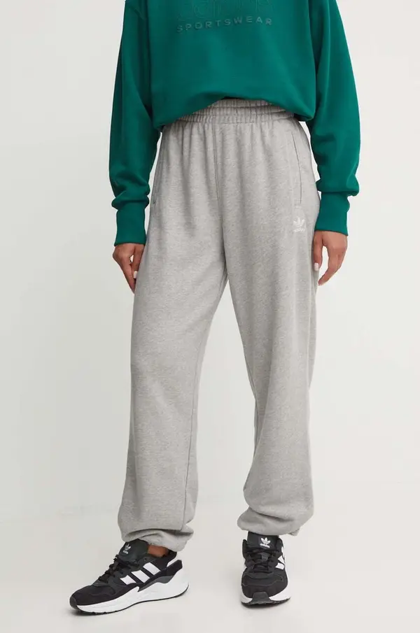 Adidas Pamučni donji dio trenirke adidas Originals boja: siva, melanž, IY4988