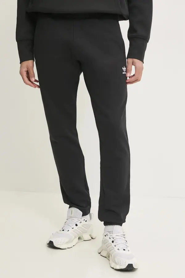 Adidas Pamučni donji dio trenirke adidas Originals Essential boja: crna, bez uzorka, JD2422
