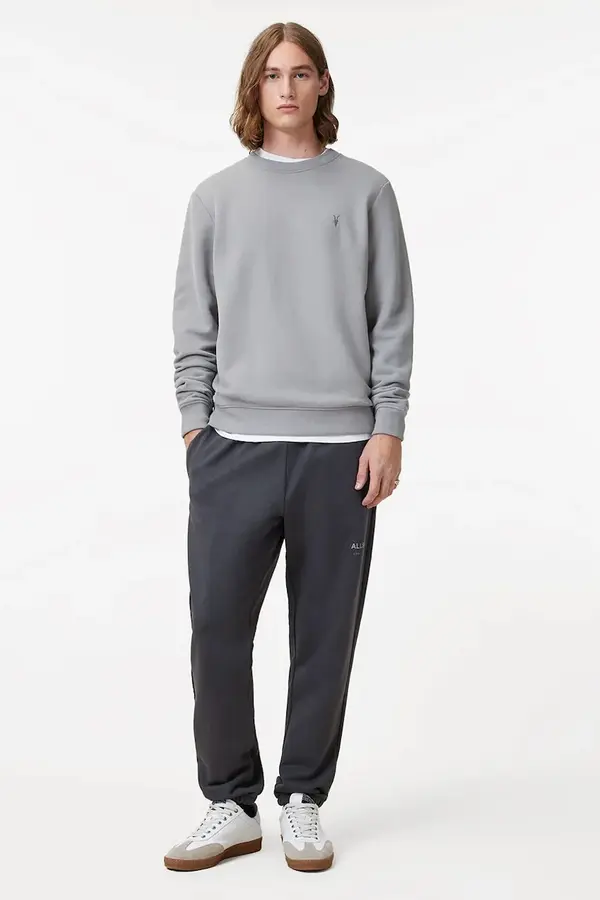 AllSaints Pamučni donji dio trenirke AllSaints UNDRGRND boja: siva, bez uzorka, M031TB