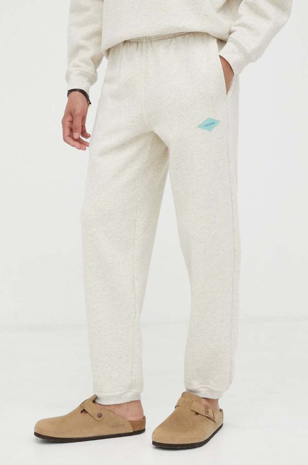 American Vintage Pamučni donji dio trenirke American Vintage boja: siva, melanž