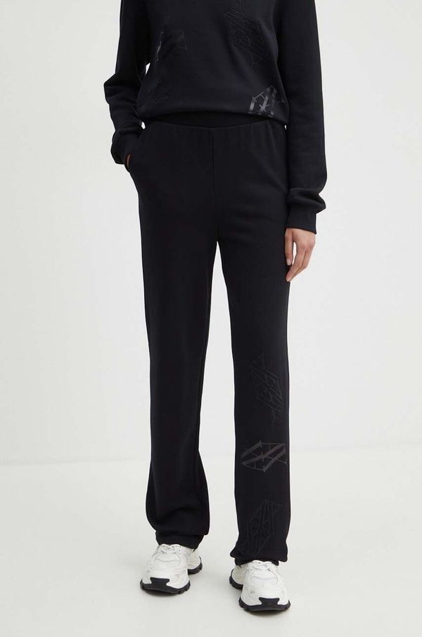 Armani Exchange Pamučni donji dio trenirke Armani Exchange boja: crna, s tiskom, 6DYP80 YJFZZ