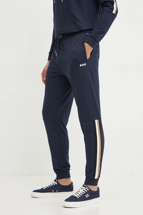 Boss Pamučni donji dio trenirke BOSS boja: tamno plava, s aplikacijom, 50527561