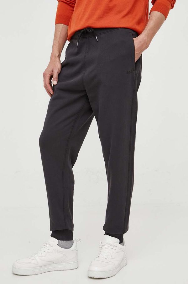 Boss Orange Pamučni donji dio trenirke BOSS BOSS CASUAL boja: siva, glatki materijal