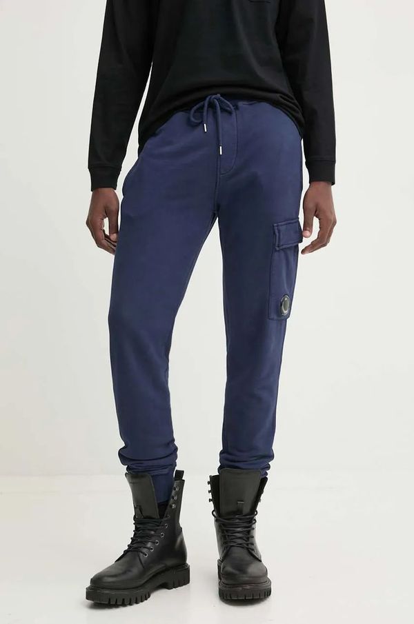 C.P. Company Pamučni donji dio trenirke C.P. Company boja: tamno plava, bez uzorka, 17CMSP062A006372R