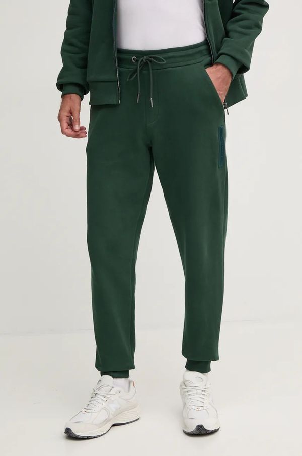 Calvin Klein Pamučni donji dio trenirke Calvin Klein boja: zelena, s aplikacijom, K10K113579
