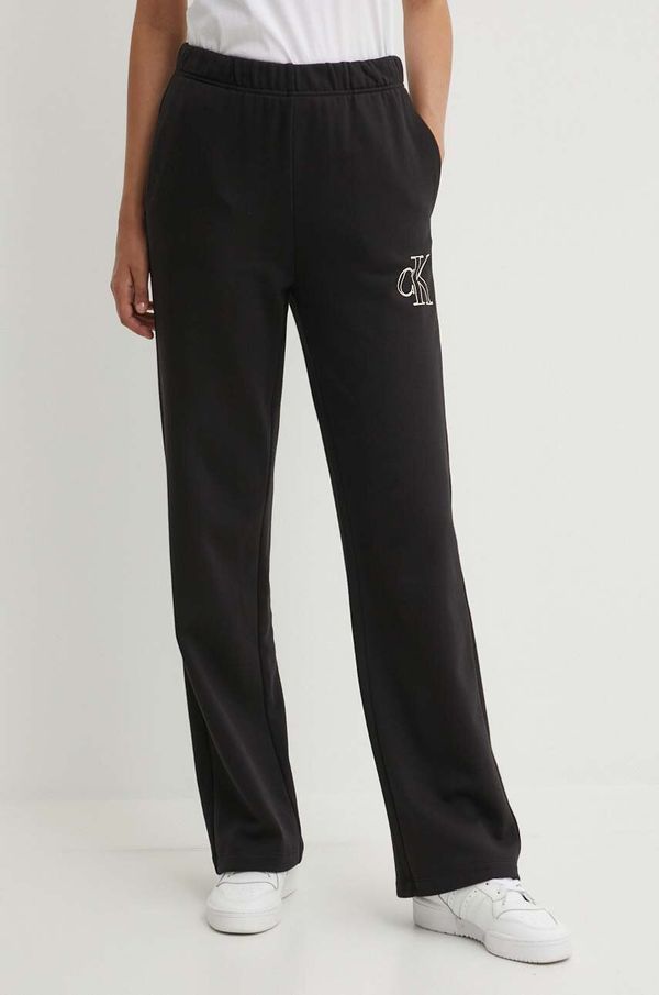 Calvin Klein Jeans Pamučni donji dio trenirke Calvin Klein Jeans boja: crna, s tiskom, J20J223967