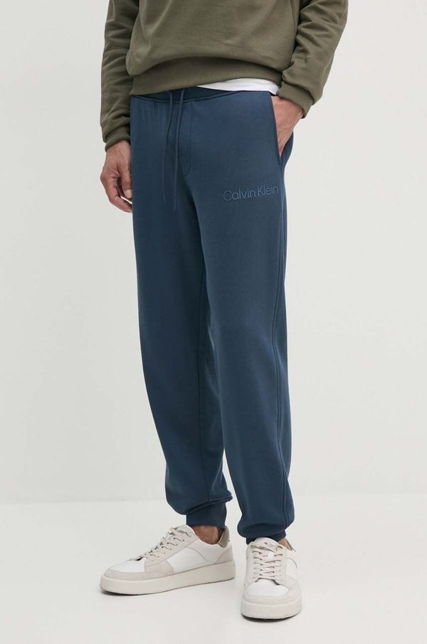 Calvin Klein Jeans Pamučni donji dio trenirke Calvin Klein Jeans boja: tamno plava, s tiskom, J30J326886