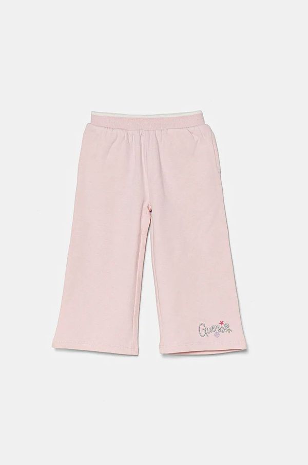 Guess Pamučni donji dio trenirke Guess boja: ružičasta, s aplikacijom, K4BQ11 KAX74