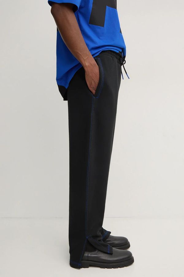 Hugo Blue Pamučni donji dio trenirke Hugo Blue boja: crna, s aplikacijom, 50521720