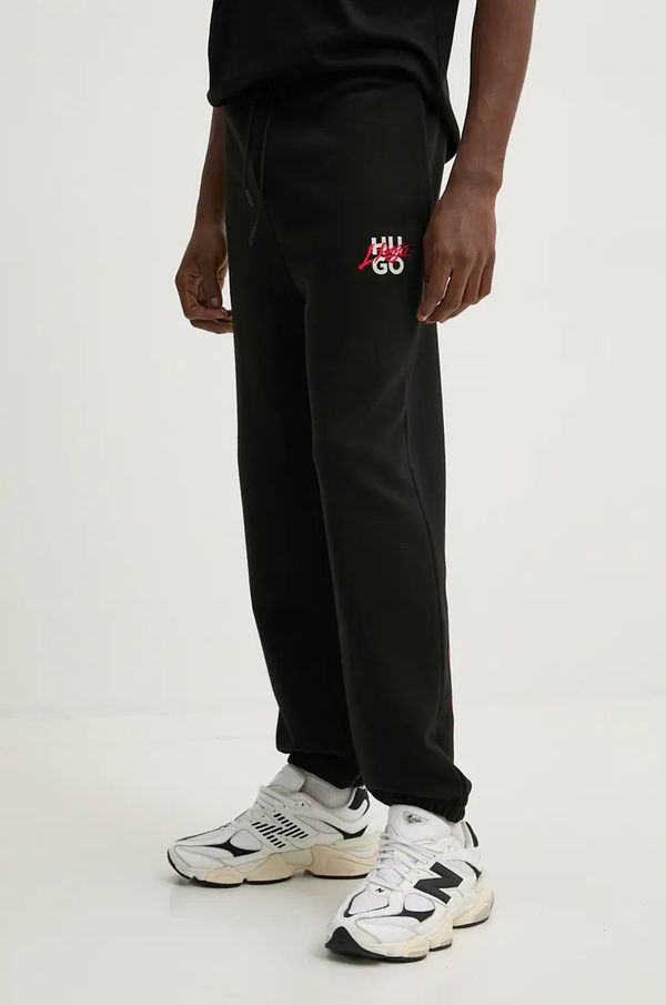 Hugo Pamučni donji dio trenirke HUGO boja: crna, bez uzorka, 50521082