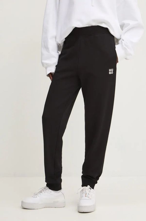 Hugo Pamučni donji dio trenirke HUGO boja: crna, bez uzorka, 50522417