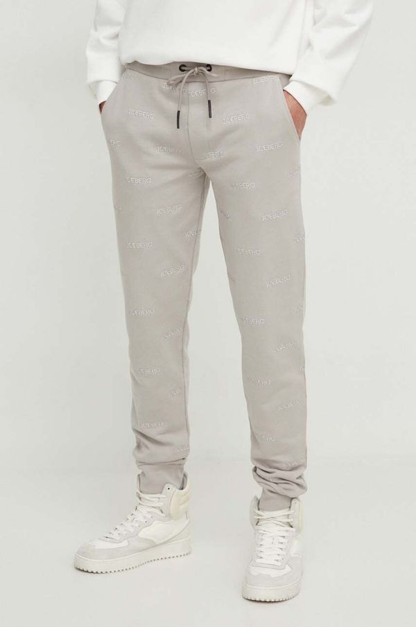 Iceberg Pamučni donji dio trenirke Iceberg boja: bež, s aplikacijom