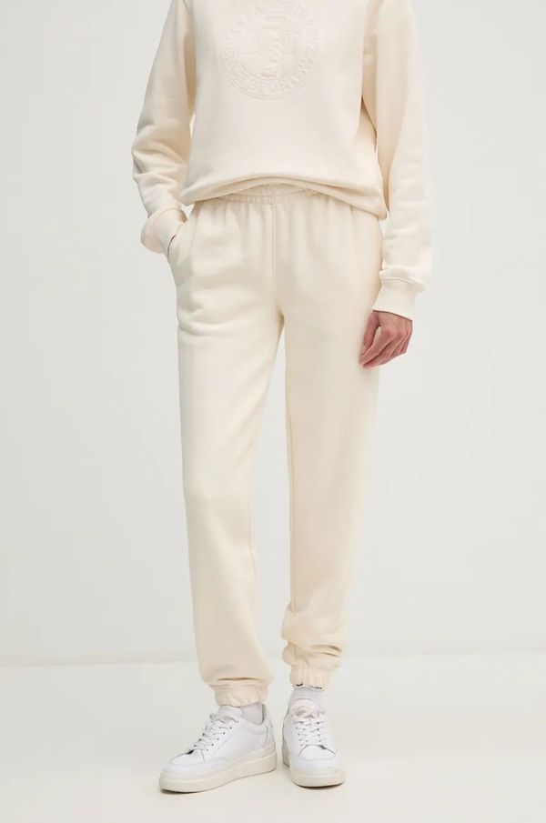 Lacoste Pamučni donji dio trenirke Lacoste boja: bež, bez uzorka, XF2647