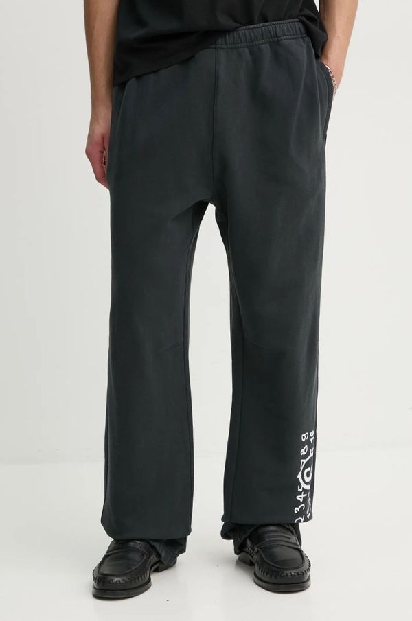 MM6 Maison Margiela Pamučni donji dio trenirke MM6 Maison Margiela boja: crna, s tiskom, SH2KA0022.M25004