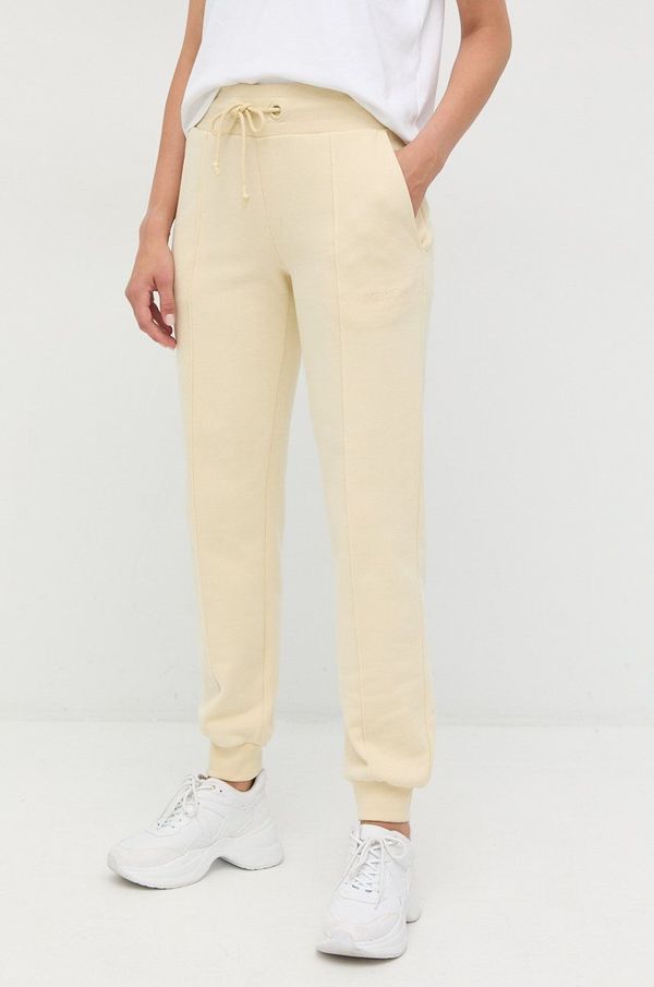 Patrizia Pepe Pamučni donji dio trenirke Patrizia Pepe za žene, boja: žuta, glatki materijal