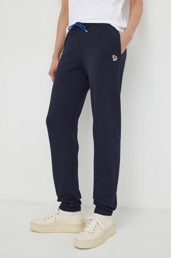 PS Paul Smith Pamučni donji dio trenirke PS Paul Smith boja: tamno plava, s aplikacijom, W2R.313T.M20616