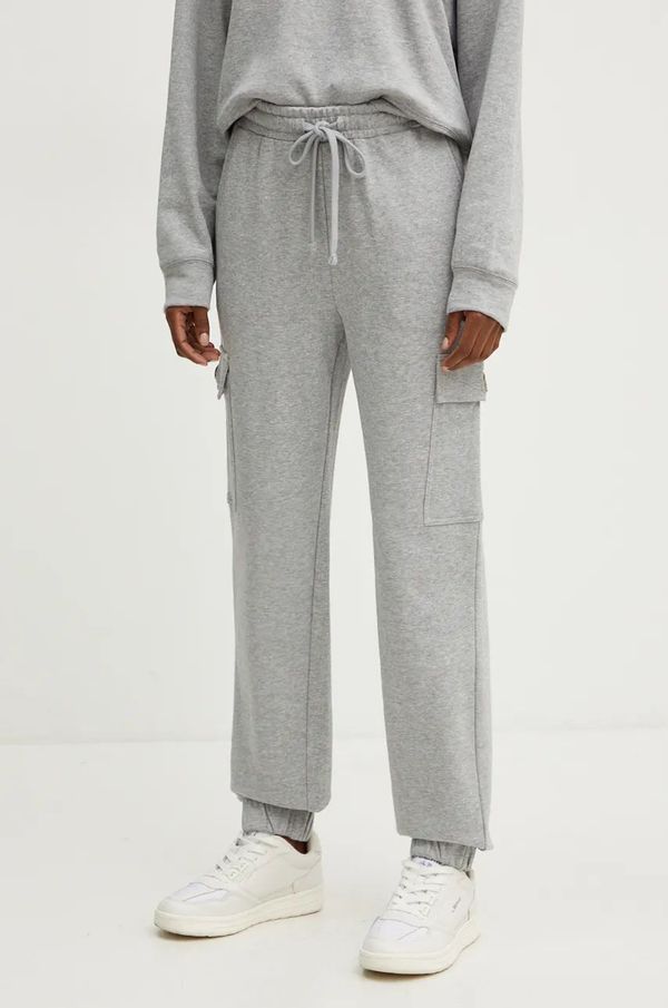 Twinset Pamučni donji dio trenirke Twinset boja: siva, melanž, 242TP2491