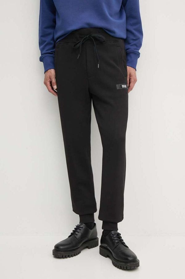 Versace Jeans Couture Pamučni donji dio trenirke Versace Jeans Couture boja: crna, bez uzorka, 77GAA3B0 F0002