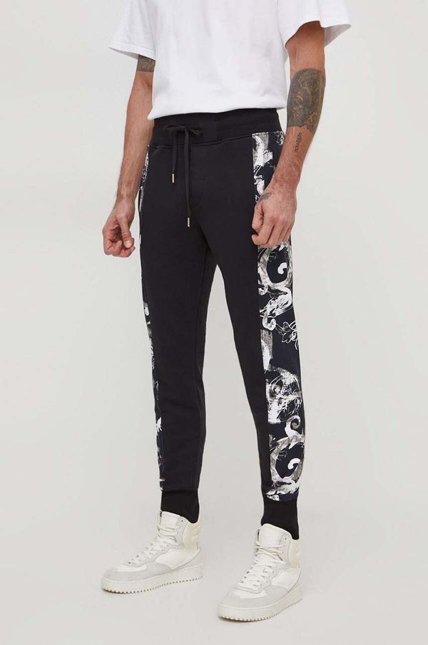 Versace Jeans Couture Pamučni donji dio trenirke Versace Jeans Couture boja: crna, s uzorkom