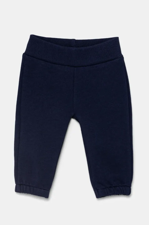 United Colors of Benetton Pamučni donji dio trenirke za bebe United Colors of Benetton boja: tamno plava, bez uzorka, 3J70AF029