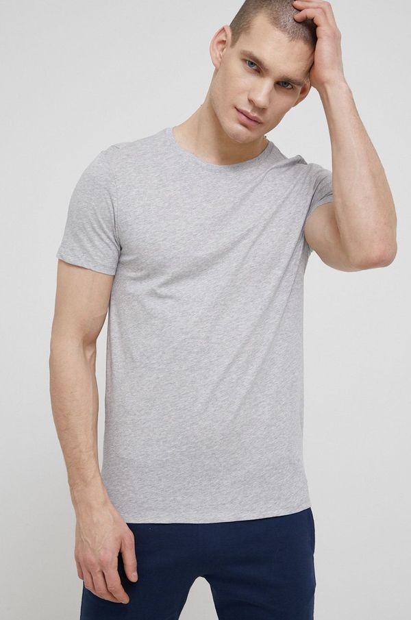 United Colors of Benetton Pamučni gornji dio pidžame s kratkim rukavima United Colors of Benetton boja: siva