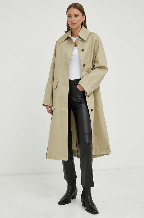 Day Birger et Mikkelsen Pamučni kaput Day Birger et Mikkelsen boja: zelena, za prijelazno razdoblje