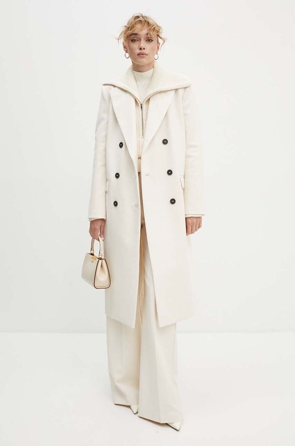 IRO Pamučni kaput IRO boja: bež, za prijelazno razdoblje, kopčanje u dva reda, WP137KIRISSA