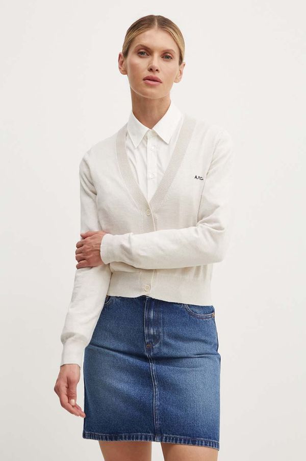 A.P.C. Pamučni kardigan A.P.C. cardigan berenice boja: bež, lagani, COGDK.F22266