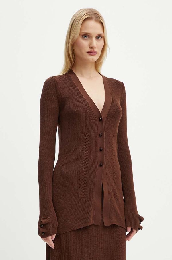 Aeron Pamučni kardigan AERON boja: smeđa, lagani, PFPU256515
