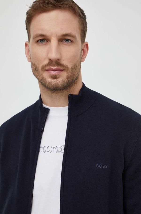 Boss Pamučni kardigan BOSS boja: tamno plava, 50505998