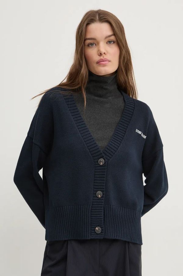 Guess Jeans Pamučni kardigan Guess Jeans boja: tamno plava, W4BR81 Z3HM1