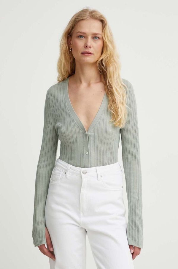 Marc O'Polo Pamučni kardigan Marc O'Polo boja: zelena, lagani, 406202752433