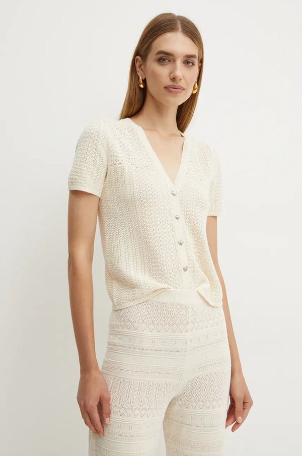 Morgan Pamučni kardigan Morgan MSUNSET boja: bež, lagani, MSUNSET