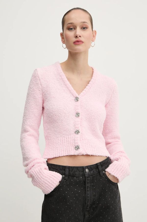 Rotate Pamučni kardigan Rotate boja: ružičasta, topli, 1139471011