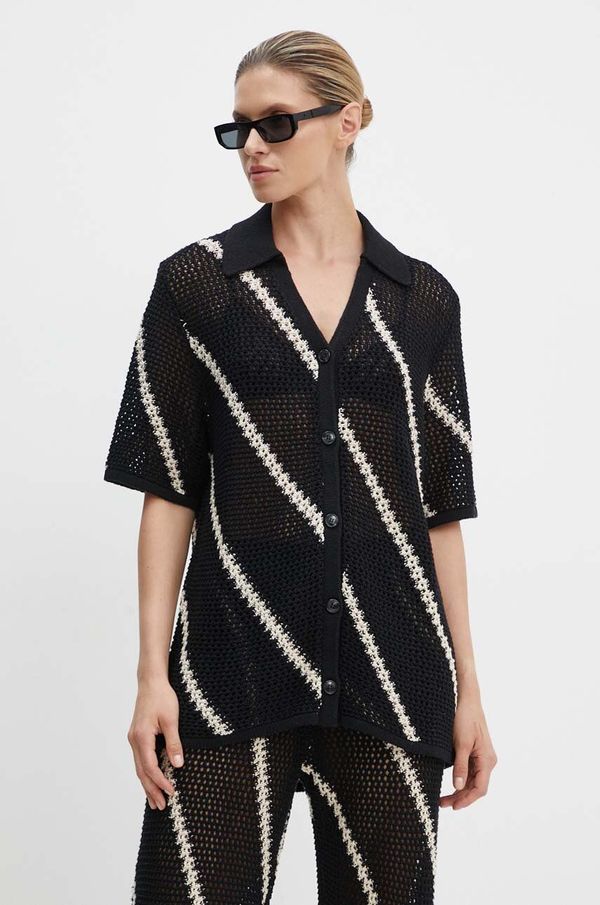 Samsoe Samsoe Pamučni kardigan Samsoe Samsoe SAISHA boja: crna, topli, F24200030