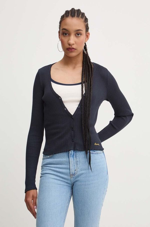 Superdry Pamučni kardigan Superdry boja: tamno plava, lagani, W6011953A-98T