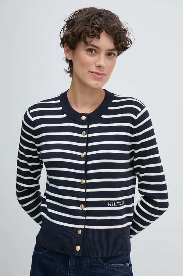 Tommy Hilfiger Pamučni kardigan Tommy Hilfiger boja: tamno plava, lagani, WW0WW43148