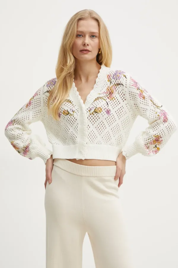 Twinset Pamučni kardigan Twinset boja: bež, 251TP3640